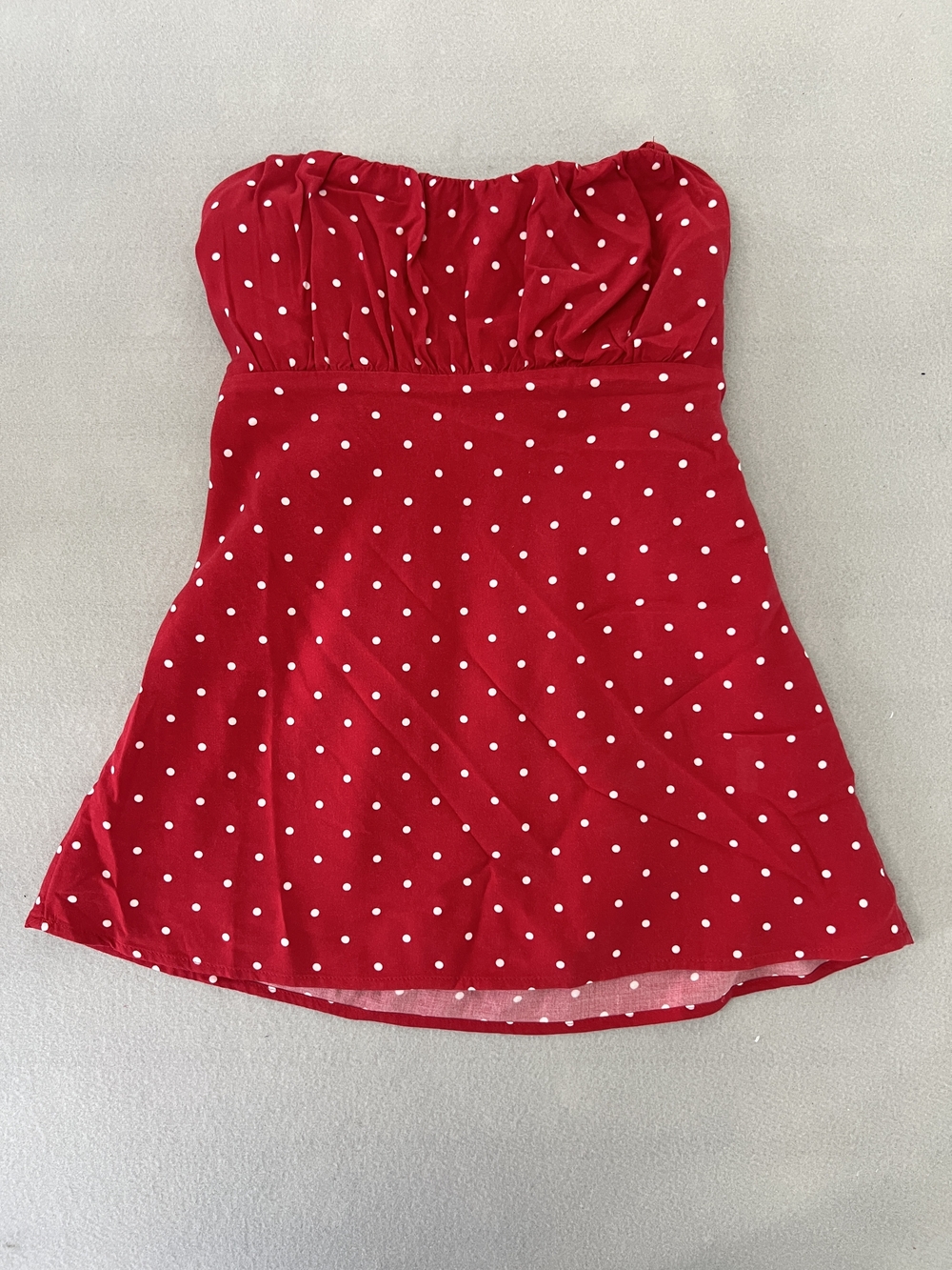 Hollister Red Strapless Polka Dot Tube Top